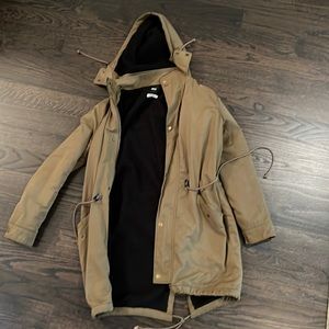 BDG Olive Sherpa-lined Coat